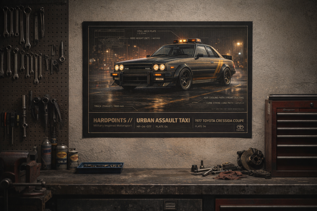 1977 Toyota Cressida Coupe Urban Assault Taxi Collectible Poster