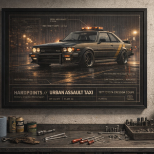 1977 Toyota Cressida Coupe Urban Assault Taxi Framed Collectible Poster