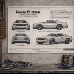 1969 Chevrolet Camaro Urban ExoTank Blueprint Poster