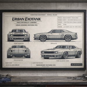 1969 Chevrolet Camaro Urban ExoTank Framed Blueprint Poster