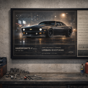 1969 Chevrolet Camaro Urban ExoTank Framed Collectible Poster