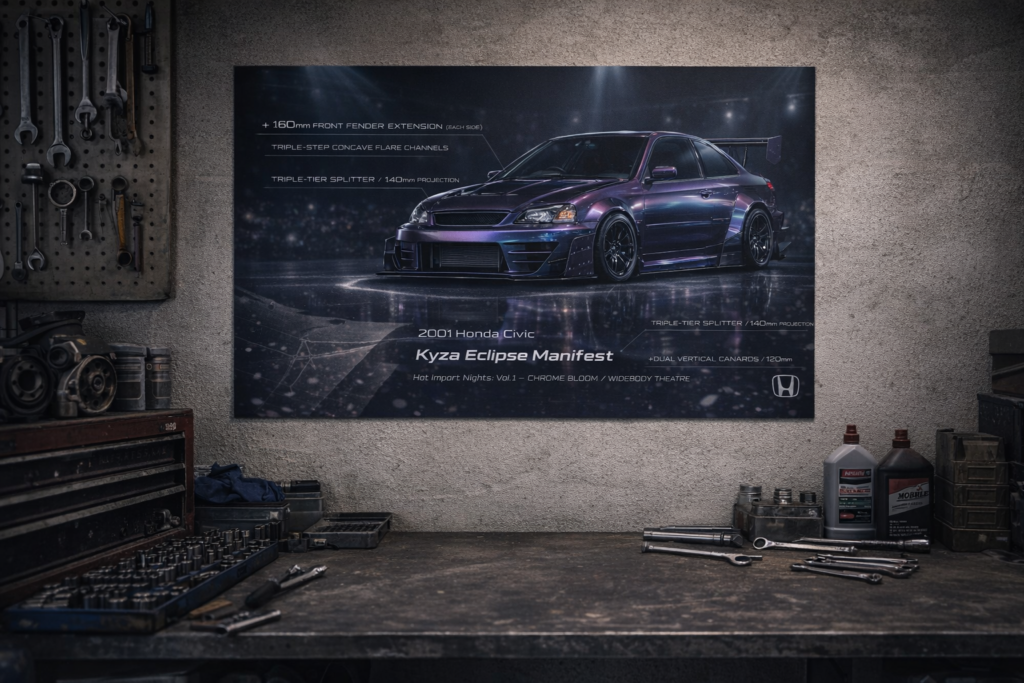2001 Honda Civic Kyza Eclipse Manifest Collectible Poster