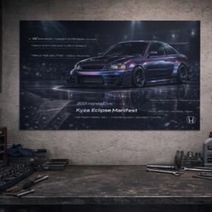 2001 Honda Civic Kyza Eclipse Manifest Collectible Poster