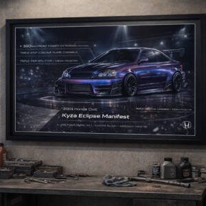 2001 Honda Civic Kyza Eclipse Manifest Framed Collectible Poster