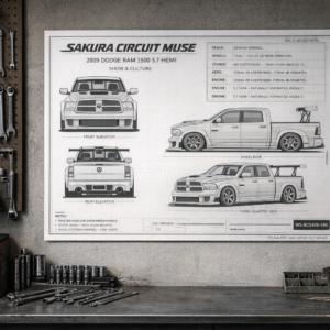 2009 Dodge Ram 1500 5.7 Hemi Sakura Circuit Muse Blueprint Poster
