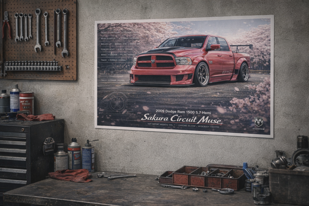 2009 Dodge Ram 1500 5.7 Hemi Sakura Circuit Muse Collectible Poster