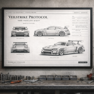 1949 Mercury Eight Veilstrike Protocol Framed Blueprint Poster