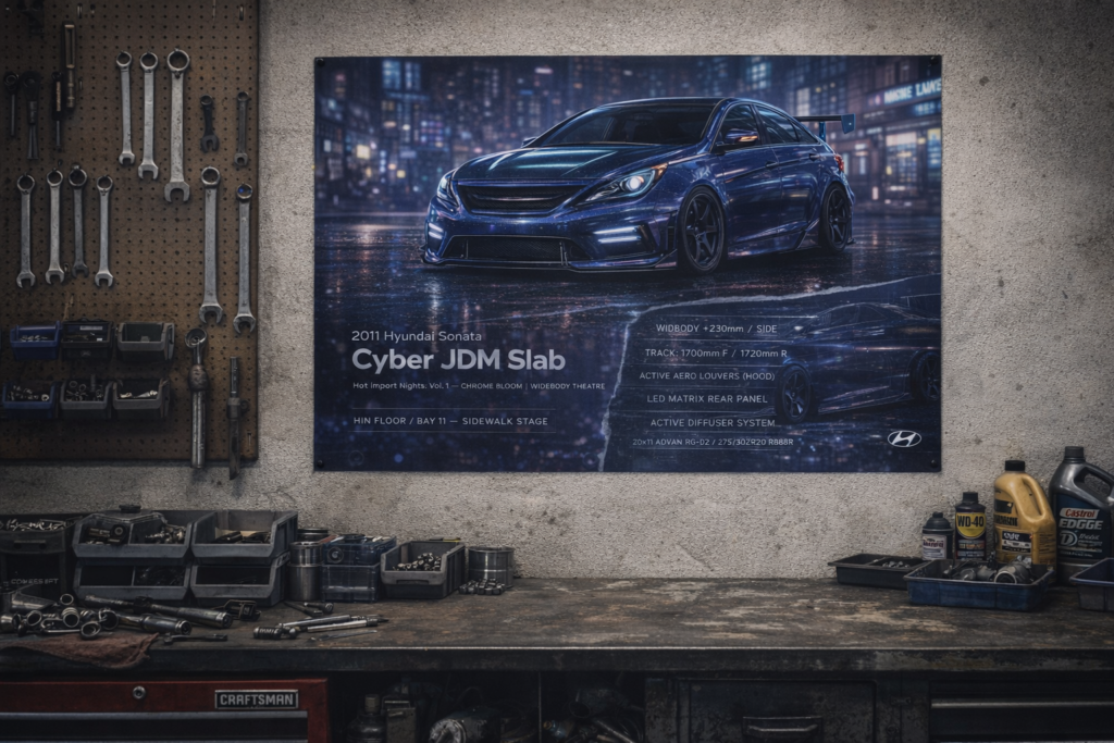 2011 Hyundai Sonata Cyber JDM Slab Collectible Poster