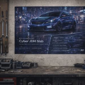 2011 Hyundai Sonata Cyber JDM Slab Collectible Poster