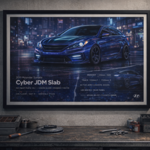 2011 Hyundai Sonata Cyber JDM Slab Framed Collectible Poster