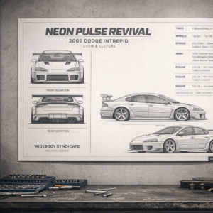 2002 Dodge Intrepid Neon Pulse Revival Blueprint Poster