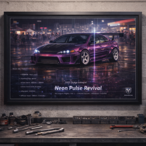 2002 Dodge Intrepid Neon Pulse Revival Framed Collectible Poster