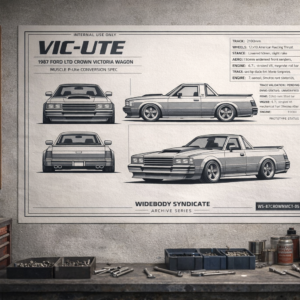 1987 Ford LTD Crown Victoria Wagon Classic Muscle P-Ute Blueprint Poster
