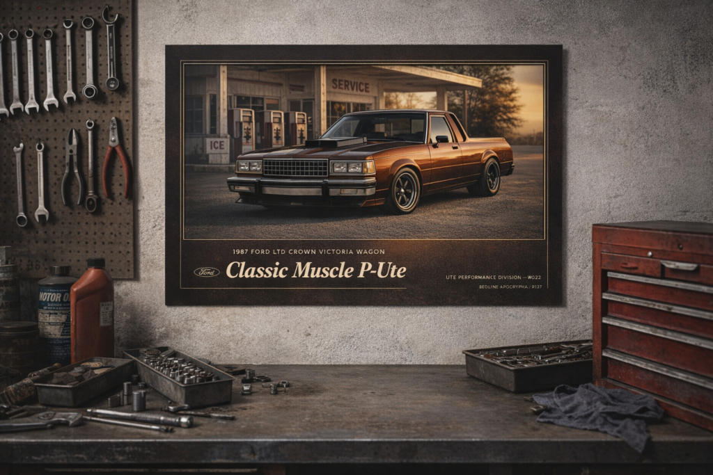 1987 Ford LTD Crown Victoria Wagon Classic Muscle P-Ute Collectible Poster