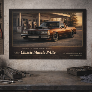 1987 Ford LTD Crown Victoria Wagon Classic Muscle P-Ute Collectible Poster