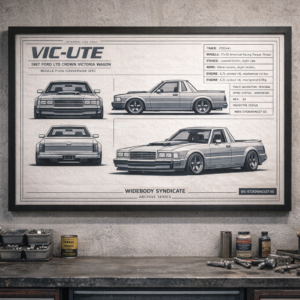 1987 Ford LTD Crown Victoria Wagon Classic Muscle P-Ute Framed Blueprint Poster