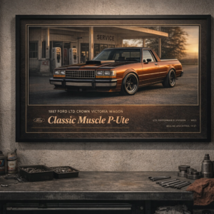 1987 Ford LTD Crown Victoria Wagon Classic Muscle P-Ute Framed Collectible Poster
