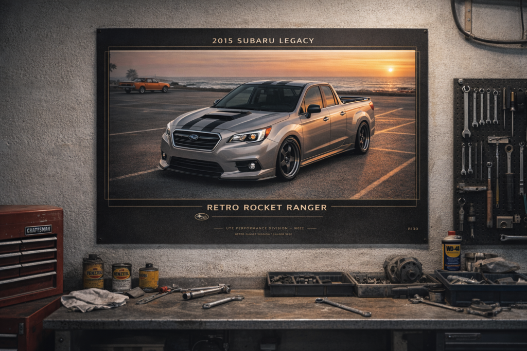 2015 Subaru Legacy Retro Rocket Ranger Collectible Poster