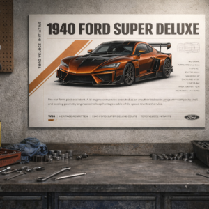 1940 Ford Super Deluxe Coupe Toro Veloce Initiative Collectible Poster