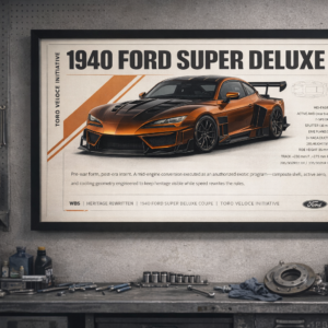 1940 Ford Super Deluxe Coupe Toro Veloce Initiative Framed Collectible Poster
