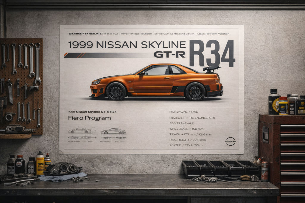 1999 Nissan Skyline GT-R R34 Fiero Program Collectible Poster