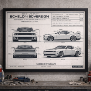2019 Dodge Challenger SRT Hellcat Echelon Sovereign Framed Blueprint Poster