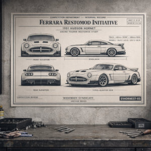 1951 Hudson Hornet Ferrara Restomod Initiative Blueprint Poster