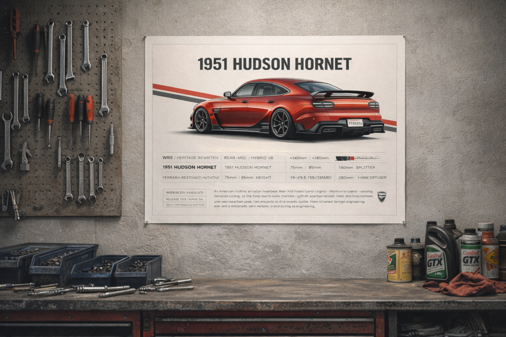 1951 Hudson Hornet Ferrara Restomod Initiative Collectible Poster