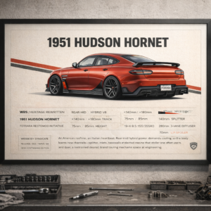 1951 Hudson Hornet Ferrara Restomod Initiative Framed Collectible Poster