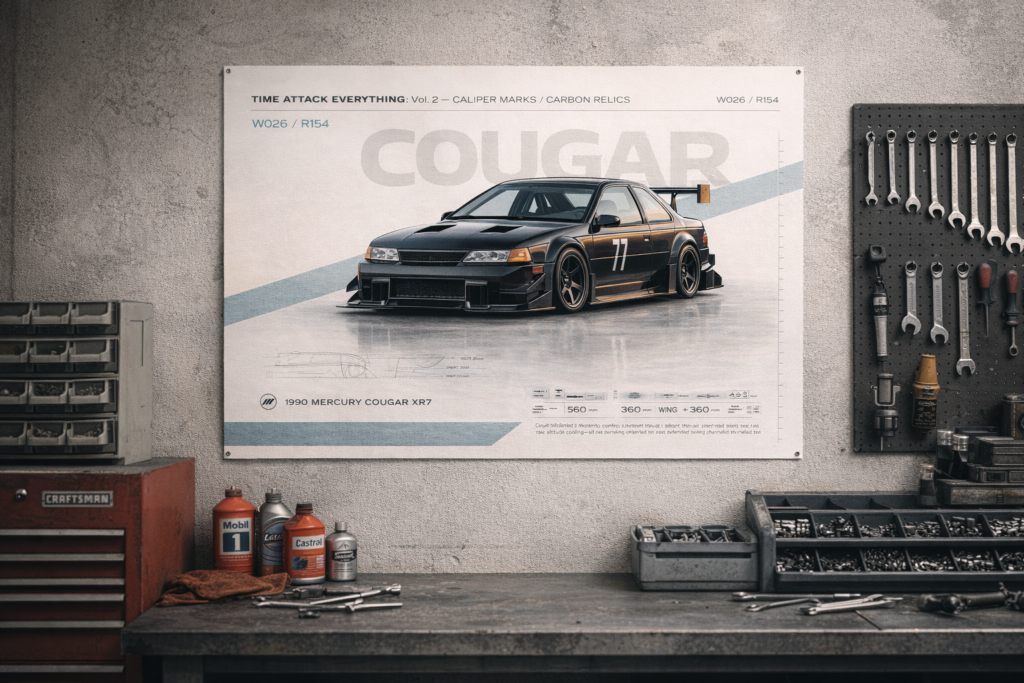 1990 Mercury Cougar XR7 Afterburn Vector Collectible Poster