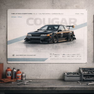 1990 Mercury Cougar XR7 Afterburn Vector Collectible Poster