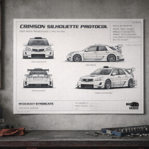 2005 Buick Rendezvous Crimson Silhouette Protocol Blueprint Poster