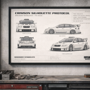 2005 Buick Rendezvous Crimson Silhouette Protocol Framed Blueprint Poster