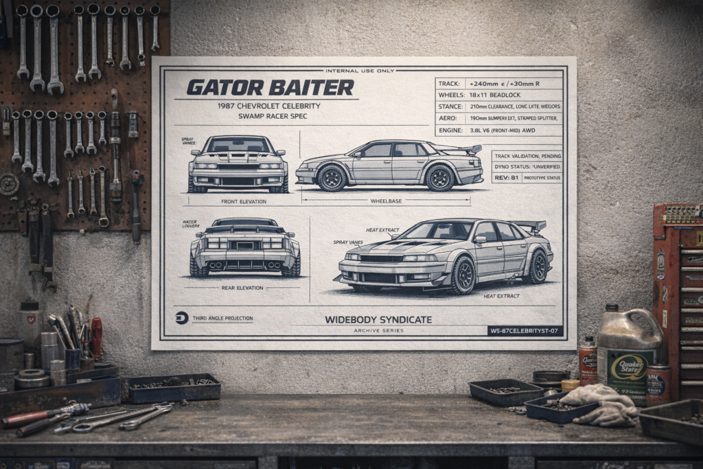 1987 Chevrolet Celebrity Gator Baiter Blueprint Poster