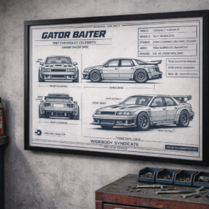 1987 Chevrolet Celebrity Gator Baiter Framed Blueprint Poster