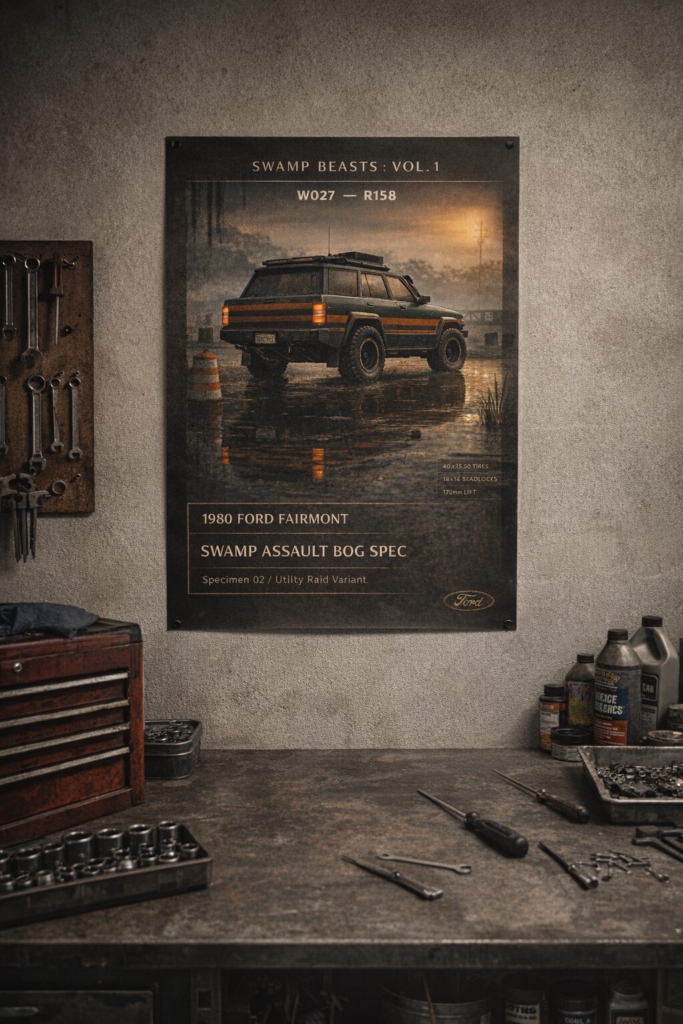 1980 Ford Fairmont Swamp Assault Bog Spec Collectible Poster