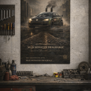 2011 Volkswagen Jetta Mud Monster Dragbarge Collectible Poster