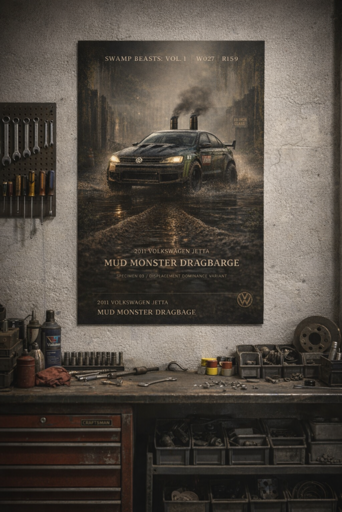 2011 Volkswagen Jetta Mud Monster Dragbarge Collectible Poster