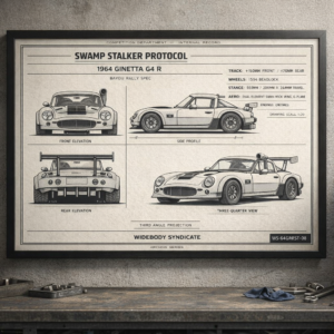 1964 Ginetta G4 R Swamp Stalker Protocol Framed Blueprint Poster
