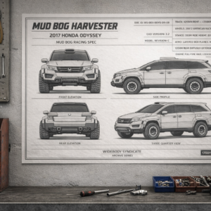 2017 Honda Odyssey Mud Bog Harvester Blueprint Poster