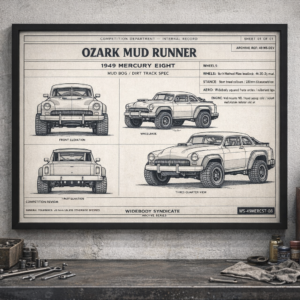 1949 Mercury Eight Ozark Mud Runner Framed Blueprint Poster