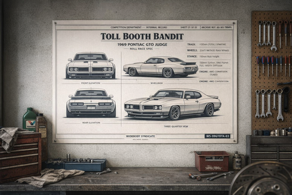1969 Pontiac GTO Judge The Toll Booth Bandit Blueprint Poster
