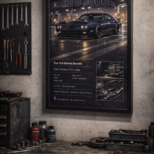 1969 Pontiac GTO Judge The Toll Booth Bandit Framed Collectible Poster