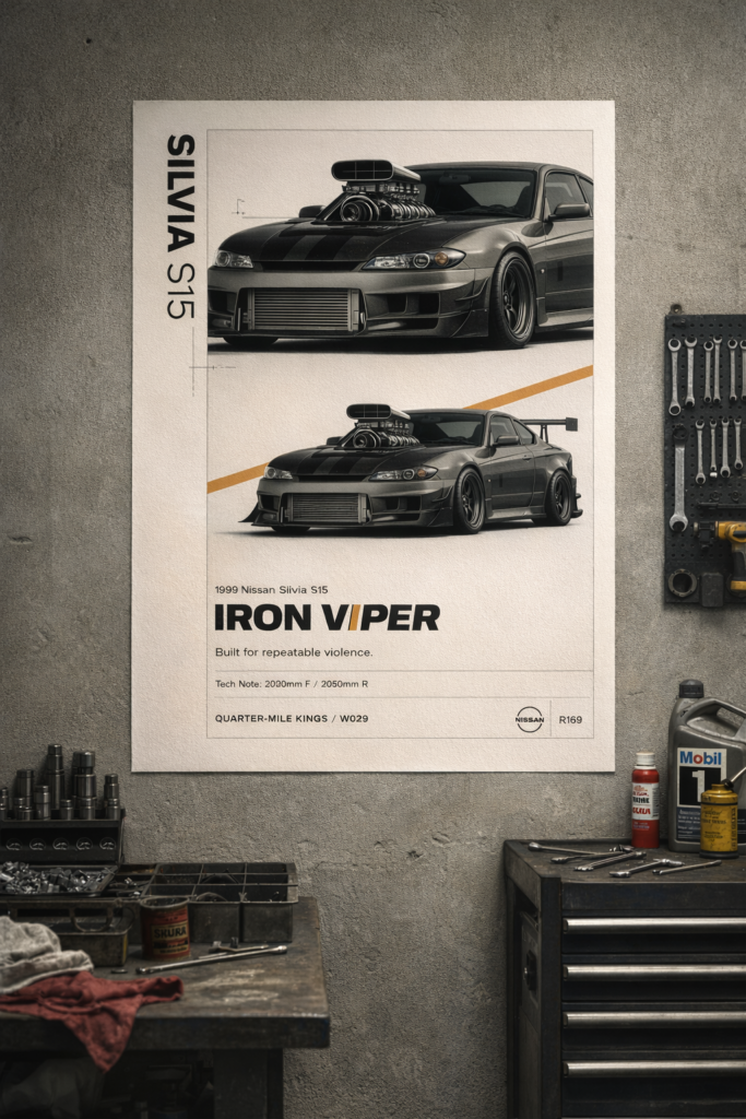 1999 Nissan Silvia S15 Iron Viper Collectible Poster