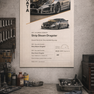 2011 Hyundai Sonata Strip Steam Dragster Collectible Poster