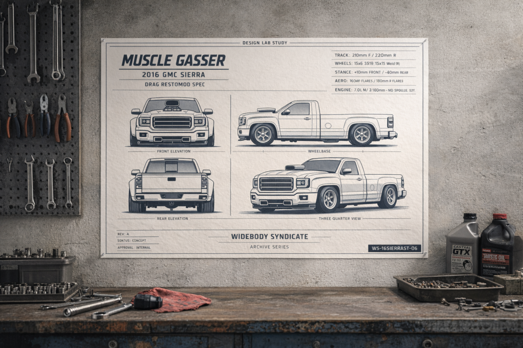 2016 GMC Sierra Sierra Muscle Gasser Blueprint Poster