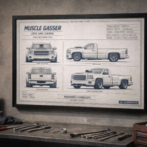 2016 GMC Sierra Sierra Muscle Gasser Framed Blueprint Poster