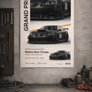 2004 Pontiac Grand Prix Redline Boar Charge Collectible Poster