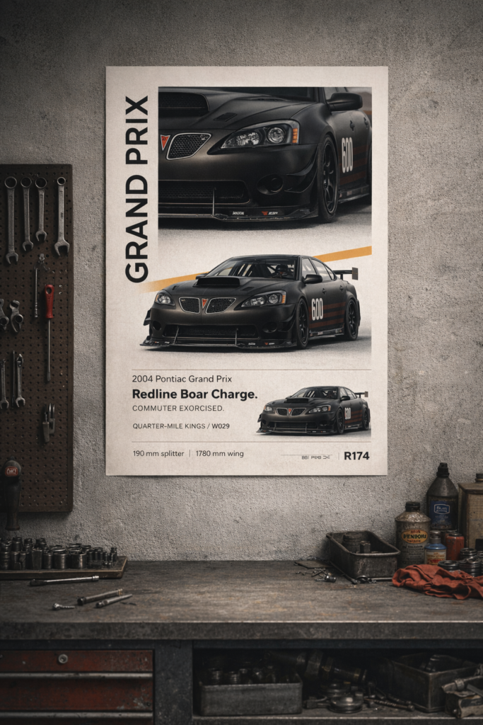 2004 Pontiac Grand Prix Redline Boar Charge Collectible Poster