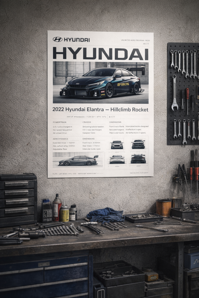 2022 Hyundai Elantra Hillclimb Rocket Collectible Poster